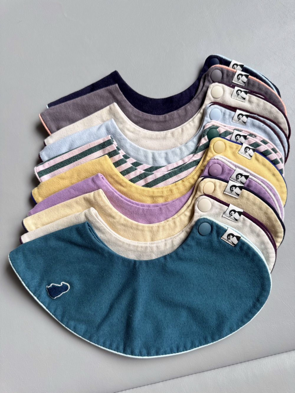 Konny Teal & Pastel Baby Bib Set - Soft Absorbent Cotton 10 pieces